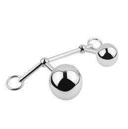 Female Anal Vagina Double Ball Anal Plug Stainless Steel Butt Plugs Sex Toy For Women7977823