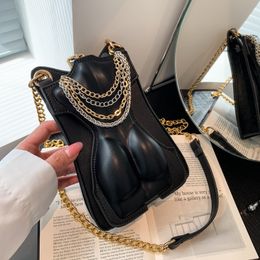 wholesale women shoulder bags street spice girl chain mobile phone bag niche design western fashion leather backpack daily Joker black leather handbag 99335#