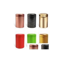 Storage Bottles Jars Wholesale 100Pcs Mini Tea Canister Tin Caddy Container Small Round Jar Drop Delivery Home Garden Housekee Org Dhkvj