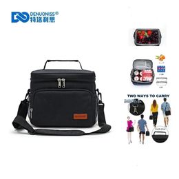 DENUONISS Portable Office Lunch Bag Waterproof Tote Cooler Handbag Insulated Thermal For Food Bento Pouch Dinner Container 240109