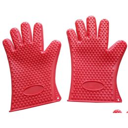 Oven Mitts Wholesale Heat Resistant Sile Glove Cooking Baking Bbq Pot Holder Mitt Kitchen Red Search Drop Delivery Home Garden Dinin Dhoap