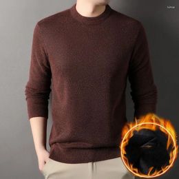 Men's Sweaters 2024 Brand Cashmere Thicken Sweater Half Turtleneck Men Knit Pullovers For Male Knitwear Man A87