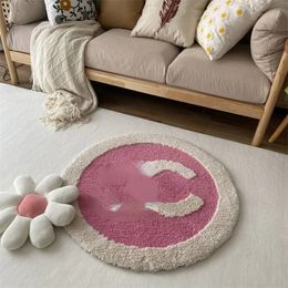 Designer Rug Simple Solid Round Carpet Bedroom Computer Chair Thickened Living Room Rug Coffee Table Floor Mat Room Decor Wholesale