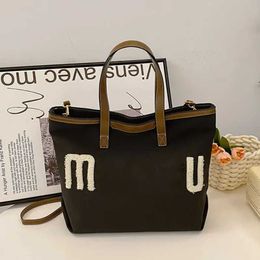 lady canvas tote bag large handbags designer women shop cross body purse miui Fashion suede brown beach Tote bags 231115