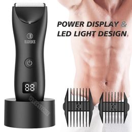 Intimate Pubic Hair Removal for Men Electric Groyne Trimmer Male Shaver for Sensitive Areas Waterproof Safety Razor Nose Hair 240110