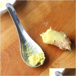Other Kitchen Dining Bar 100Pcs/Lot Kitchen Stainless Steel Lemon Mixer Ginger Grater Wasabi Garlic Grinding Tools Cheese Mixing Dhnhr