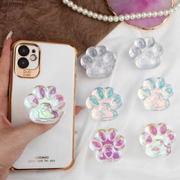 Cell Phone Mounts Holders Ins Cute Cat Claw Transparent Holder Transparent Telescopic Folding Bracket Portable Mobile Phone Support stand YQ240110