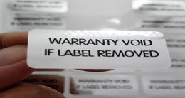 1200pcs 3x15cm WARRANTY VOID IF LABEL REMOVED vinyl tamper evident packaing label sticker for security Item No V322206631