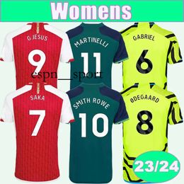 espnsport 2023 24 WHITE SAKA Women Soccer Jerseys GABRIEL SMITH SALIBA MARTINELLI MARQUINHOS G. JESUS Home Away 3rd Football Shirt Short Sleeve