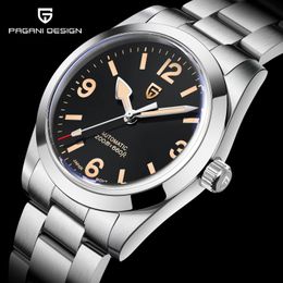 36MM PAGANI DESIGN Men Automatic Mechanical Watches NH35 Sapphire Stainless Steel AR Coating 20Bar Relogio Masculino 240109