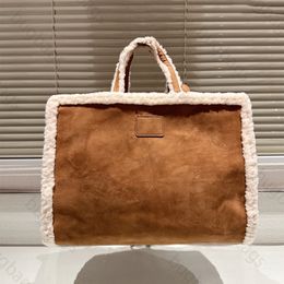 Suede Pattern Womens Shopping Retro Brown Designer Tote Warm Veet Woman Clutch Handbag 2 Sizes Wool S Handbags Crossbody Bags Small Large Totes Bag