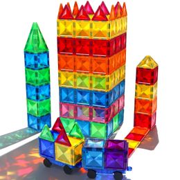 Montessori Educational Toys Magnetic Building Blocks Children DIY Construction Sets Star Diamond Tiles for Kids Gift 240110