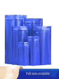 Matte Blue Zip Lock Packaging Dry Food and Flowers Standing Mylar Bags 100pcslot Both Sides Solid Zipper Sealing Pouches2398819