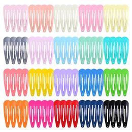 100pcs Girls Snap Hair Clips For Children Baby Hair Accessories Women Hairpins Barrettes Clip Pins BB Solid Colour Metal Hairgrip 240109