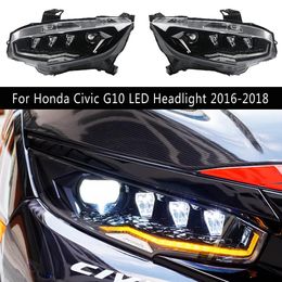 Auto Parts Car Accessories Front Lamp For Honda Civic G10 LED Headlight 16-18 DRL Daytime Running Light Dynamic Streamer Turn Signal