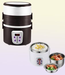 Multifunction electric Rice Cooker smart Appointment 3 Layers mini stainless steel heating cook lunch box Container Steamer 220V 22359137