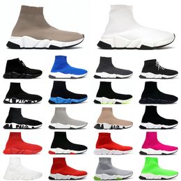 2024 Top Lace-Up Low Socks Running Shoes Triple White Black Graffiti Sole Vintage Platform Runners Sock Boots Dhgate Trainers Sneakers Jogging Walking