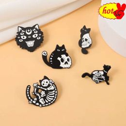 ghose skull cat Enamel Pin Anime Lapel Pins for Backpacks Cute Things Badges on Backpack Brooch for Clothes Jewelry Accessories