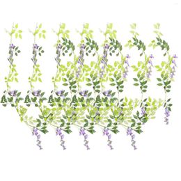 Decorative Flowers 5Pcs Fake Flower Garland Wisteria Artificial Vine Hanging Trailing Plants