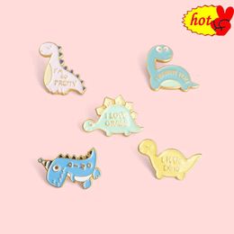 cute dinosaur Enamel Brooches Cute Animals Badge Kids Backpack Icon Brooch Pins Unisex Jewelry Accessories Gift For Friends