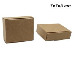 7x7x3 cm Brown 30 Pieces Kraft Paper Handmade Soap Pack Box for Jewellery Ornaments Card Board Party Gifts Arts Crafts Storage Packa9054113