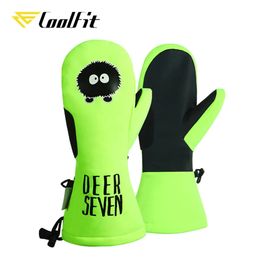 Coolfit Men Women Ski Gloves Winter Outdoor Sports Windproof Waterproof Warm Fleece Skiing Snowboarding Mittens Kids Ski Gloves 240109