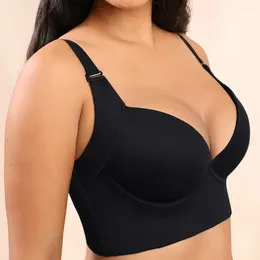 Women's Shapers Women Deep Cup Bra Hide Back Fat Full Coverage Underwire With Shapewear Incorporated Push Up Sports T Shirts Bras