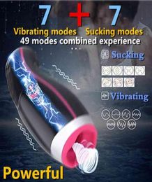 Auto Heating Sucking Masturbator Cup Smart Pulse Flashlight Vibrator vagina real pussy Blowjob Sex Toy electric Male masturbator X5056001