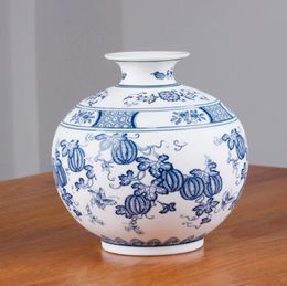 Chinese Style Jingdezhen Classical Blue And White Porcelain Kaolin Flower Vase Home Decor Handmade Vases8204197