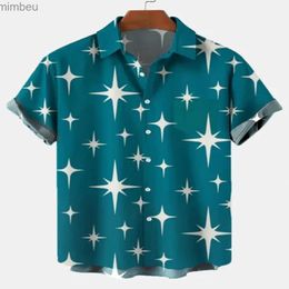 Men's T-Shirts Haiian 3D oil painting geometric printing short sleeved top for men's fashionable clothing summer beach vacation casual shirtL240110