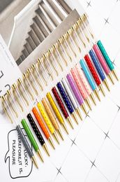 21 colors 142x10cm whole metal ballpoint pen handmade diy heartshaped empty tube ballpoint pen creative gift rotating metal5669115