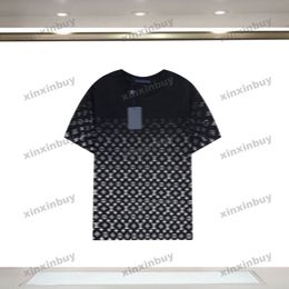 xinxinbuy 2024 Men designer Tee t shirt new Gradient letter printing 1854 women black white Grey green black XS-XL