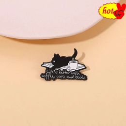 cat on a bag book design Badges Brooch Enamel Pins label Bag Backpack hat Jewellery gift cloth dress accessories