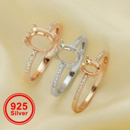 Oval Prong Ring SettingsSolid 925 Sterling Silver Rose Gold Plated RingArt Deco RingDIY Ring Blank Supplies 1224163 240109