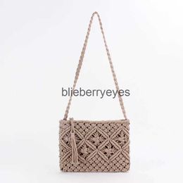 Shoulder Bags Tassels Handle Messenger Bag Cotton Strap Cotton Bag Crossbody Shoulder Hand Strap Handmade Weaving Bag women Woven Handbagblieberryeyes