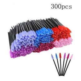 Brushes Mascara Wands 300/600/900pcs Colored Disposable Eyelash Mascara Brushes Wands Eyelash Wands Extensions Applicator Makeup Brush