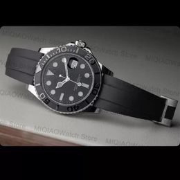 42mm Mens Watch Master Black Automatic Mechanical Ceramic Bezel Sapphire Crystal Rubber Strap Men Watches264k