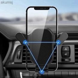 Cell Phone Mounts Holders Universal Car Phone Holder Gravity Mobile Stand GPS Support Auto Air Vent Mount for 14 13 12 Pro Max Xr YQ240110