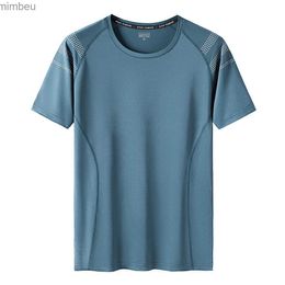 Men's T-Shirts Quick-Dry GYM Sports Streetwear Fashion Oversized 7XL 8XL 9XL T Shirt Blue White For 2023 Summer Short Sleeves Top Tees TshirtL240110