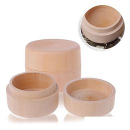 Other Home Storage Organisation 100Pcs Small Round Wooden Gift Box Ring Vintage Jewellery Case Wedding Accessories De3443 Drop Deliv Dhzr2
