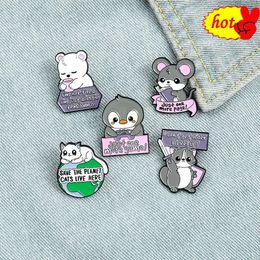 Little Bear Penguin Mouse Letter Enamel Pins Love Ice Cream Cat Coffee Planet Wizard Glasses Magic Book Alloy Brooch Badge Punk