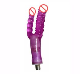 Double Dildos Masturbator Double Head Realistic Dildo Vaginal and Anal Pleasure Sex Machine Attachments Adult Products2206476