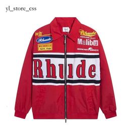 Rhude Jacket Mens Varsity American Vintage Baseball Rhude Hoodie Letterman Jacket Womens Embroidered Coat Available in Rhude Styles Brand Couple 7241