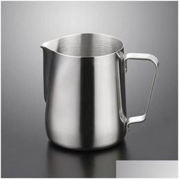 Mugs 100Pcs/Lot 150Ml Stainless Steel Coffee Latte Milk Frothing Mug Pitcher Jug For Espresso Frothers Art Drinkware Drop Delivery H Dh3Mg