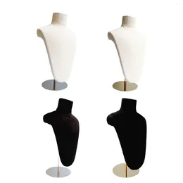 Jewelry Pouches Metal Bust Displaying Hanger Stand Freestanding For And Cloth Fabric Covered Show Countertop Use