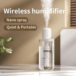 JISULIFE Portable Mini Humidifier wireless Small Cool Mist Humidifiers USB Desktop Humidifier for car Travel Office Super Quiet 240109