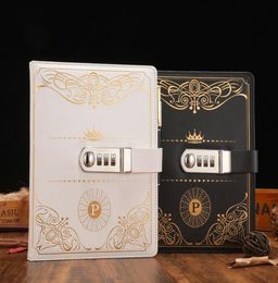 Notepads 1PC Vintage Style PU Cover Diary Notebook Journal Notepad With Code Lock Secret Book European Luxury4008614