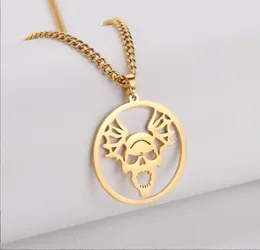 Pendant Necklaces 1PC Stainless Steel Necklace Skull For Women Metal Chain Jewelry One Piece Birthday Gift F1364