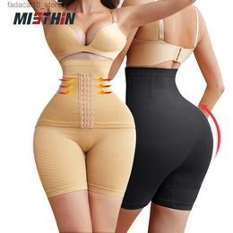 Waist Tummy Shaper MISTHIN Women Body Shaper Slimming Corset Wasit Double Belt Control Panties Girdle Shorts Colombian Shapewear Q240110