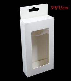 30 Pcs Lot 3x8x13 cm White Kraft Paper Handmade Soap Storage Box for Jewelry Paper Board Hanging Hole Gift Box Pearl Candy Crafts 4464381